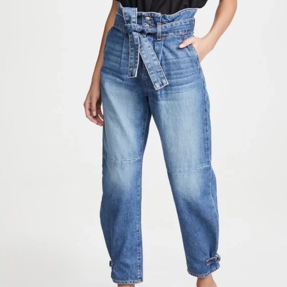 VERONICA BEARD ADDIE PAPER BAG TAPERED HIGH RISE JEANS SIZE 29/8